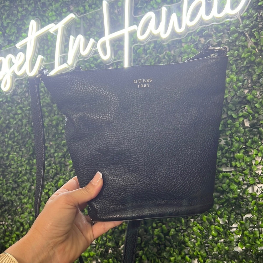 Guess Leather Like Flora Mini Crossbody Bucket Bag​​